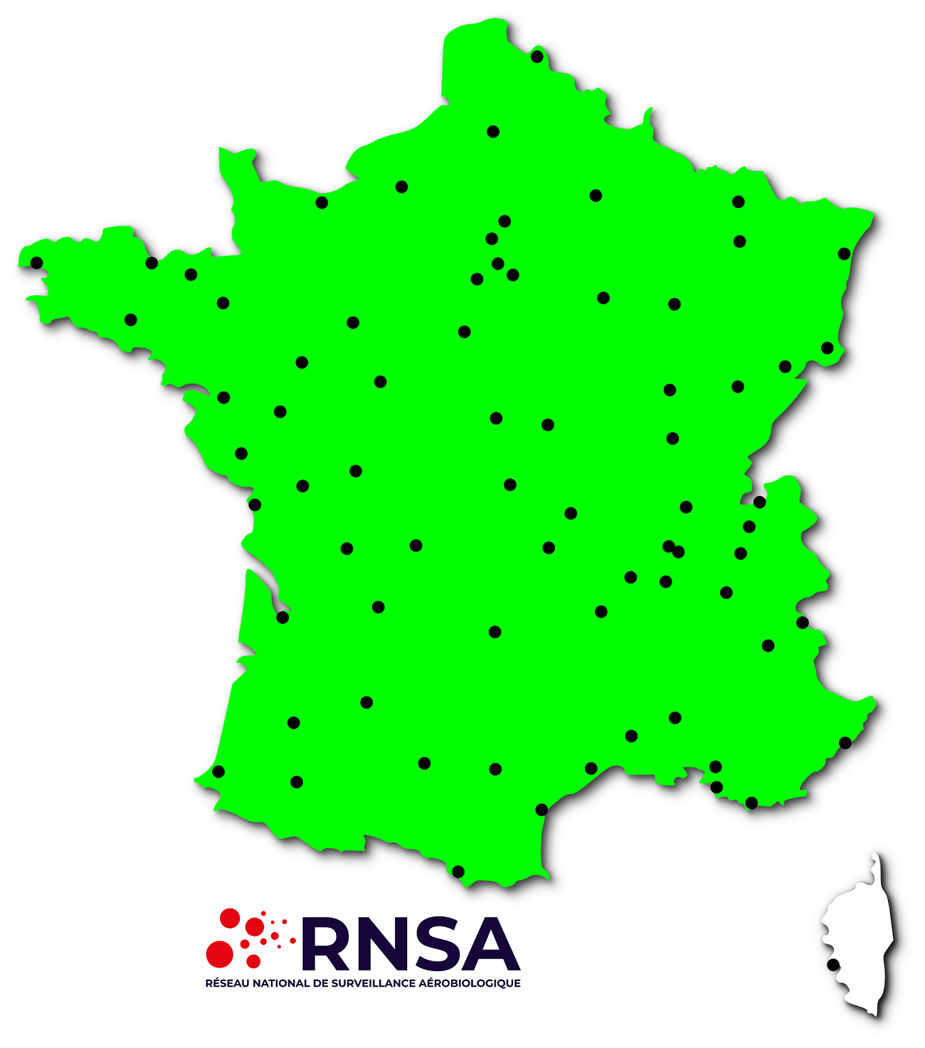 Carte des risques d'allergies pour le pollen de Tilleul dans la région Centre - Val de Loire
